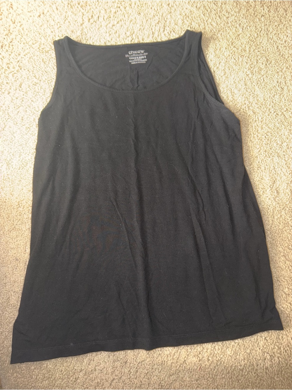 Chico's Black Scoop Neck Tank Top